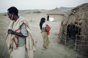 Un villaggio di pastori nell'Etiopia centrale (foto P.A. PETTERSSON/CORBIS)
