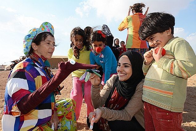 Un naso rosso tra i profughi&nbsp;siriani