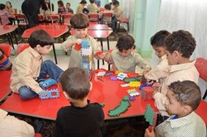 Qui e nella foto successiva, un intervento di Plan Egitto in favore dei piccoli profughi siriani