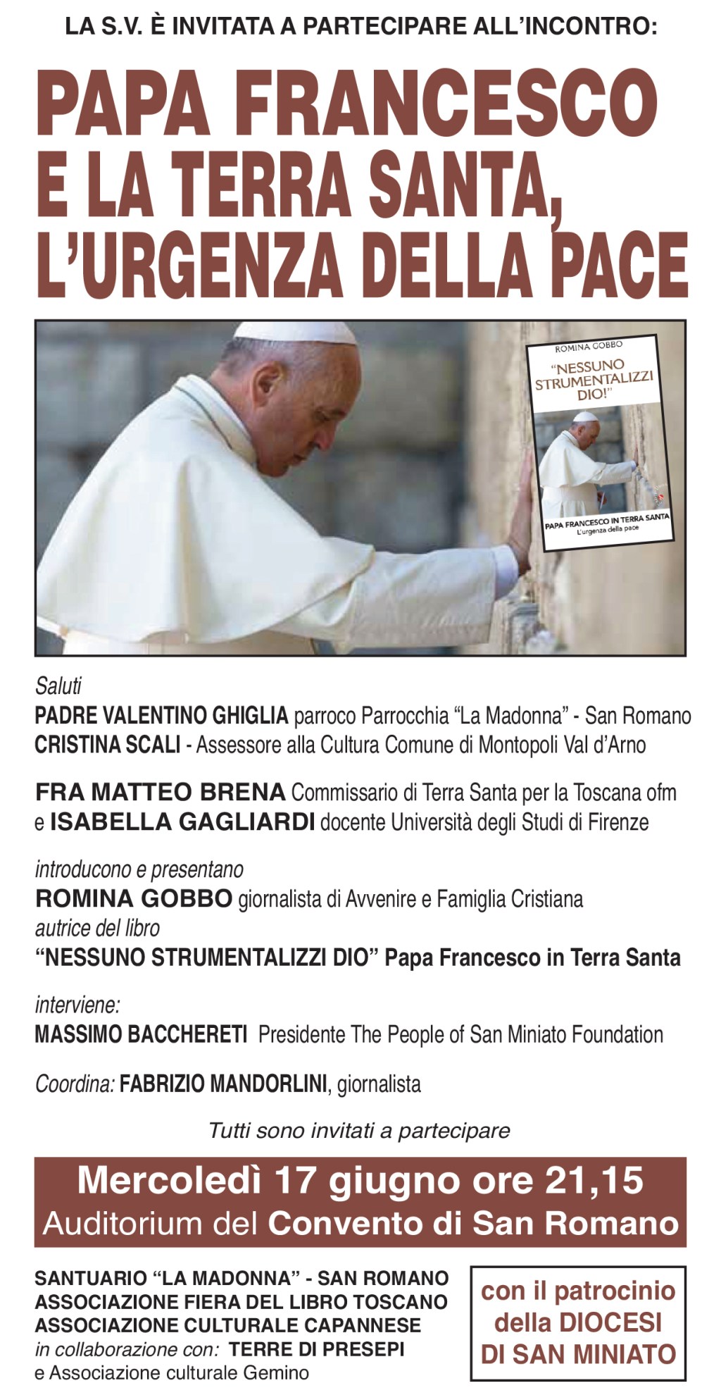 Tour della Toscana nel 2015 per la presentazione del mio libro “Nessuno strumentalizzi&nbsp;Dio!”